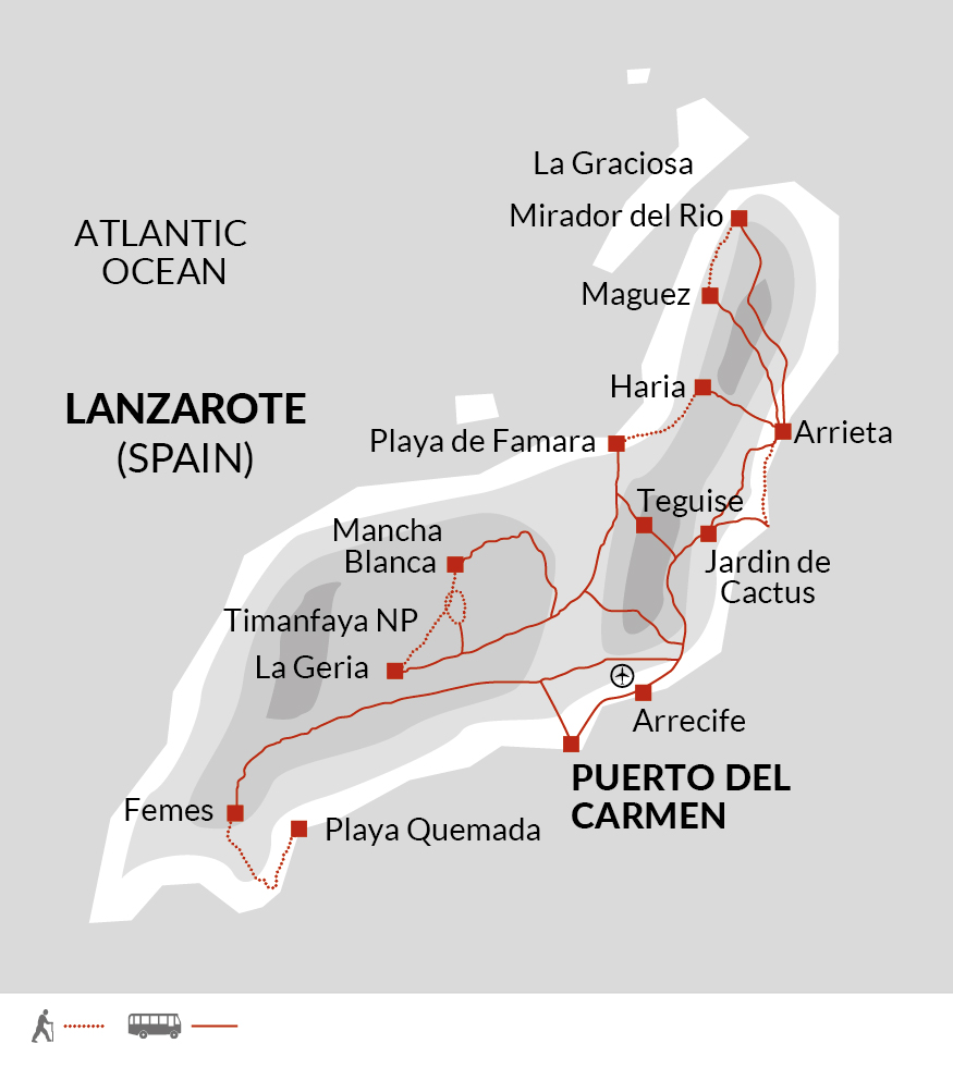 tourhub | Explore! | Canary Islands Walking - Lanzarote | Tour Map