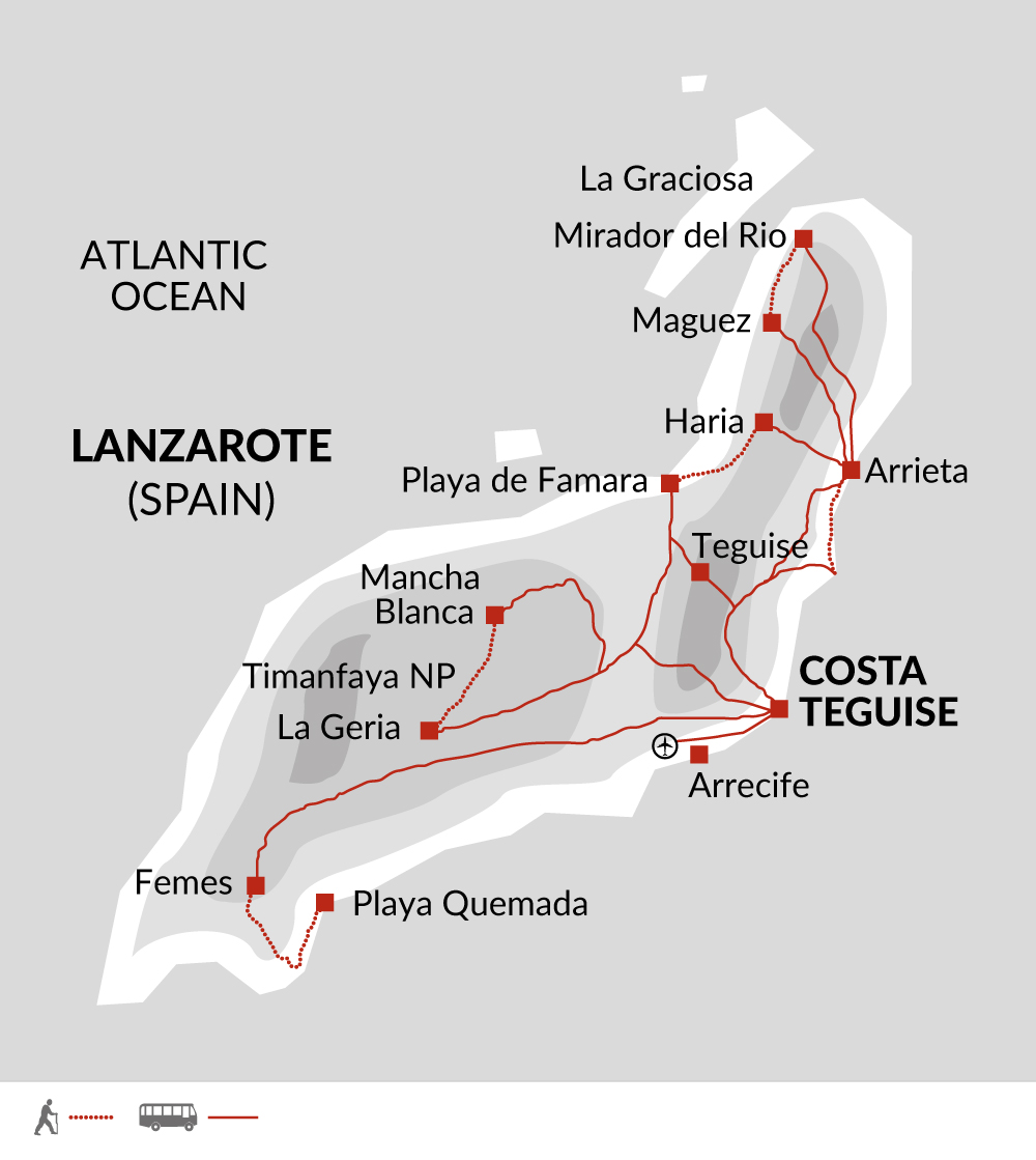 tourhub | Explore! | Canary Islands Walking - Lanzarote | Tour Map