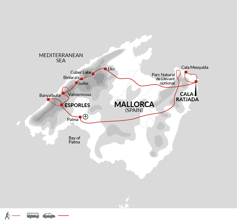 tourhub | Explore! | Walking in Mallorca | Tour Map