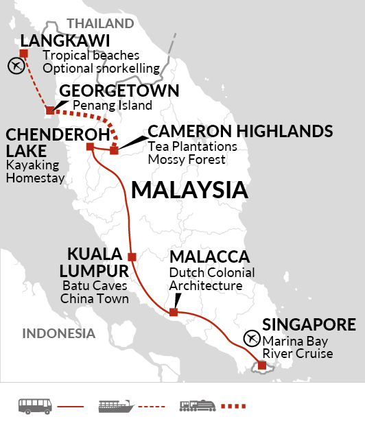 tourhub | Explore! | Malaysia and Singapore Explorer | Tour Map