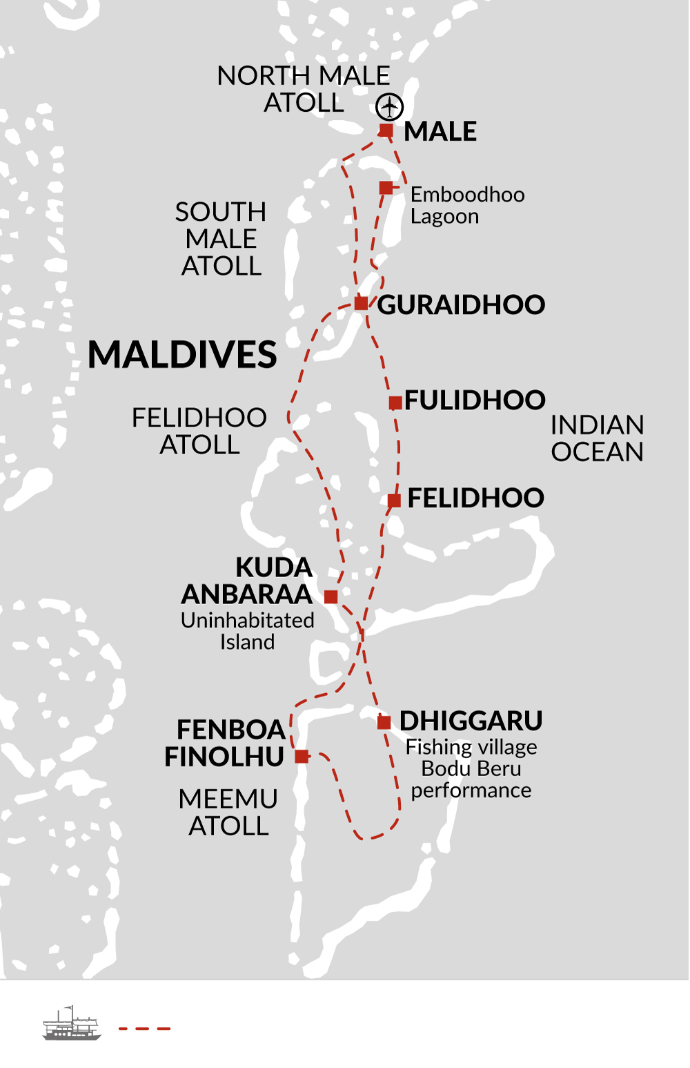 tourhub | Explore! | Maldive Dhoni Cruise | Tour Map
