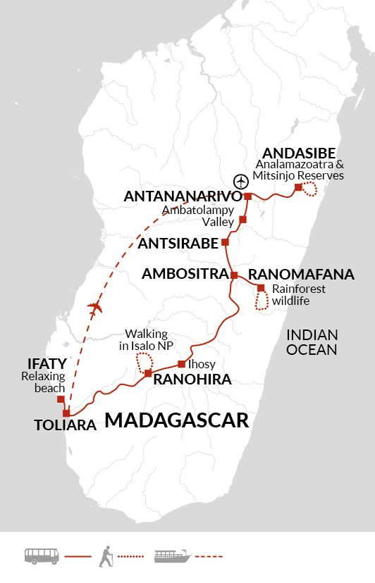 tourhub | Explore! | Madagascar: The Lost Continent | Tour Map