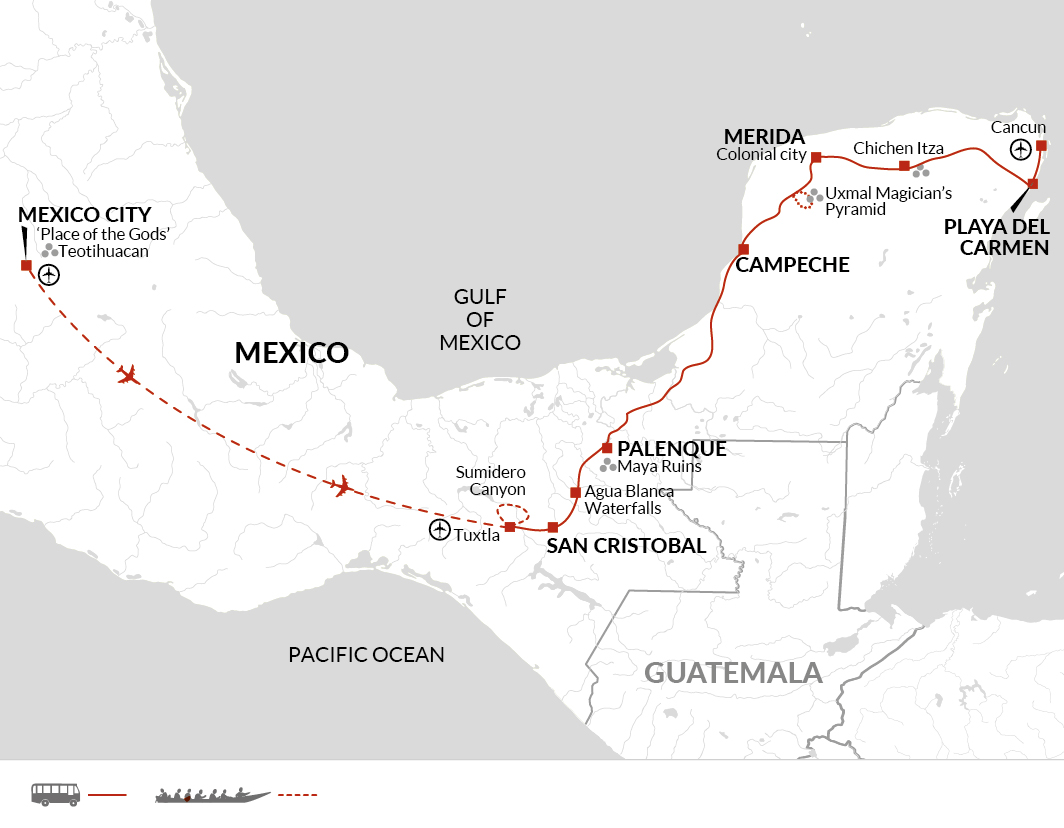 tourhub | Explore! | Highlights of Mexico | Tour Map