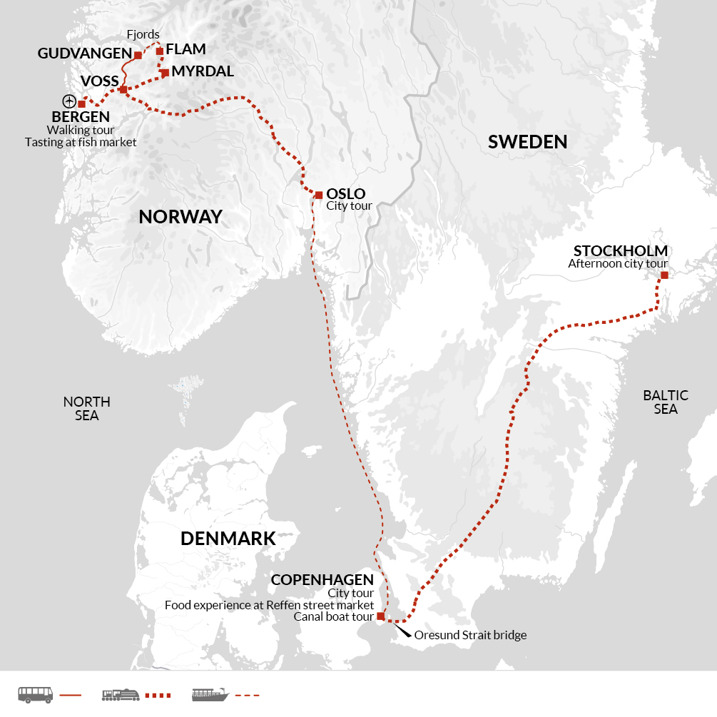 tourhub | Explore! | Discover Scandinavia | Tour Map