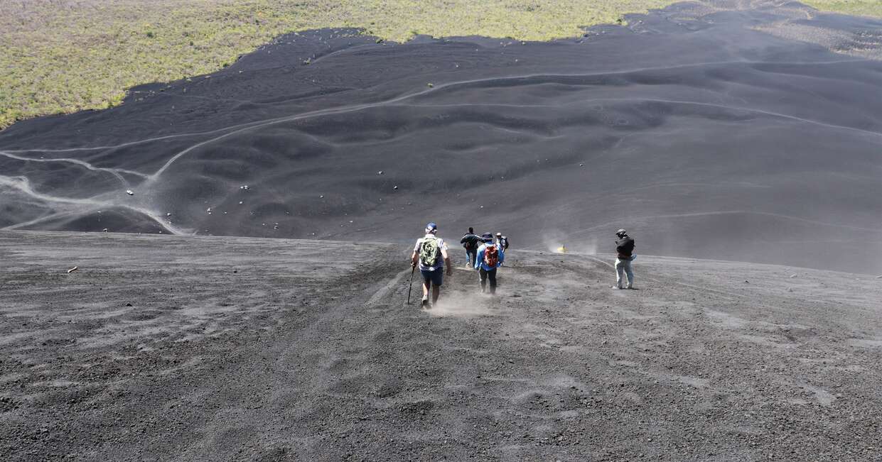 Running down the Cerro Negro volcano - Photo by Andrew Heppleston