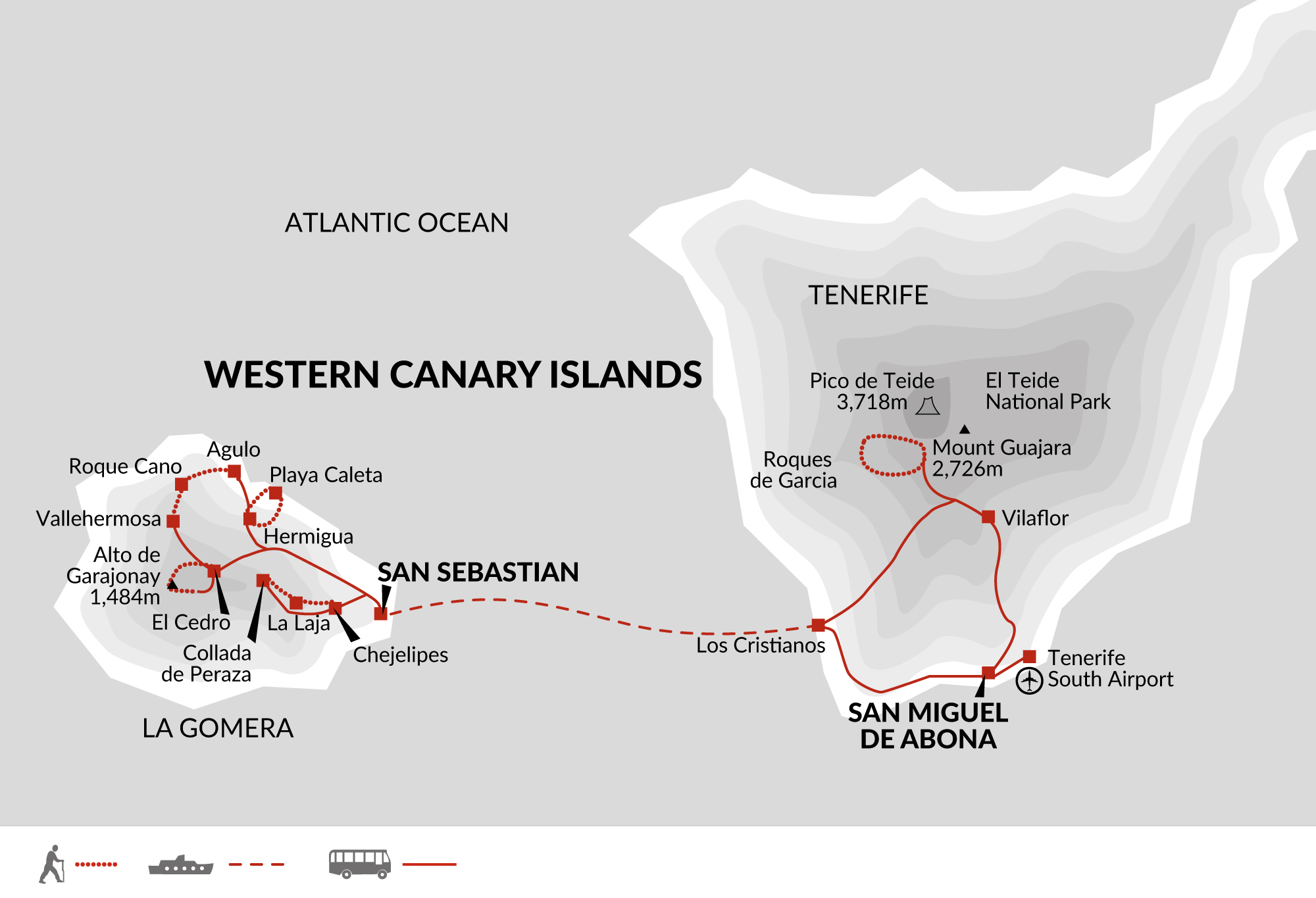 tourhub | Explore! | Canary Islands Walking - La Gomera and Tenerife | OC | Route Map