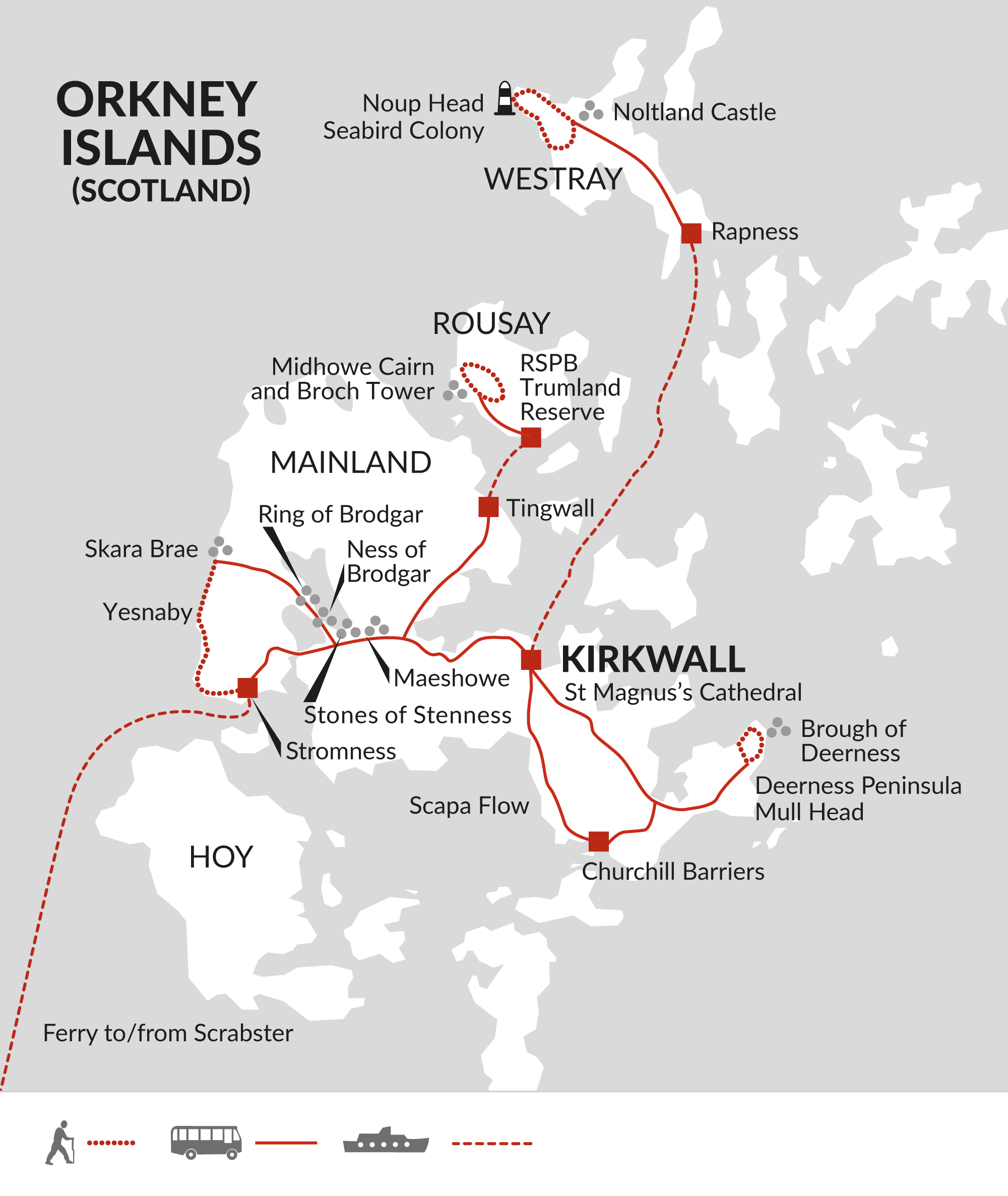 tourhub | Explore! | Walking Scotland’s Orkney Islands | Tour Map