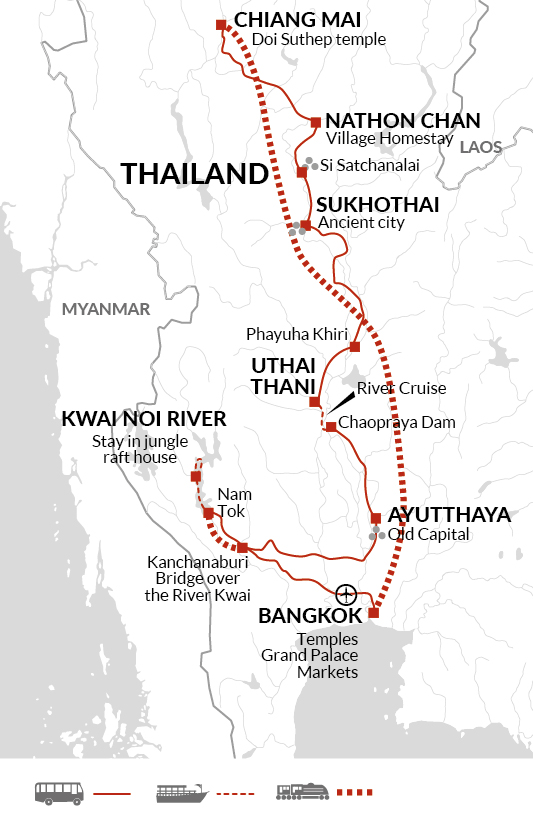 tourhub | Explore! | Best of Northern Thailand | Tour Map