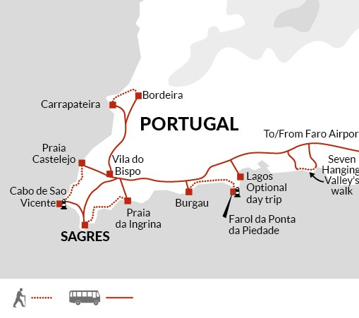 tourhub | Explore! | Remote Coastal Trails of Portugal | Tour Map