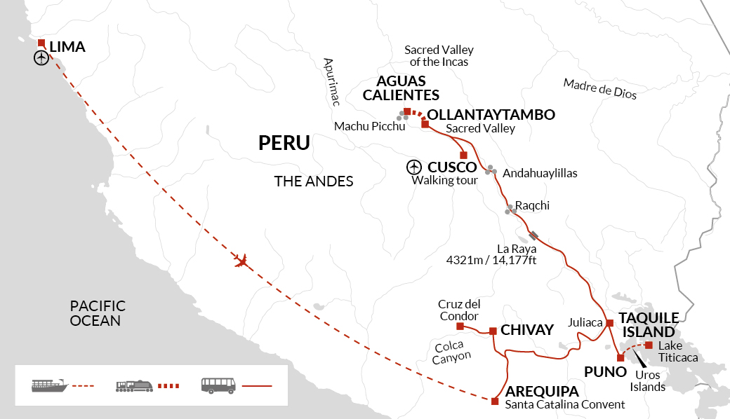 tourhub | Explore! | Classic Peru | Tour Map