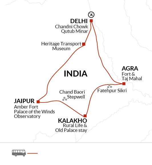 tourhub | Explore! | India's Golden Triangle | Tour Map