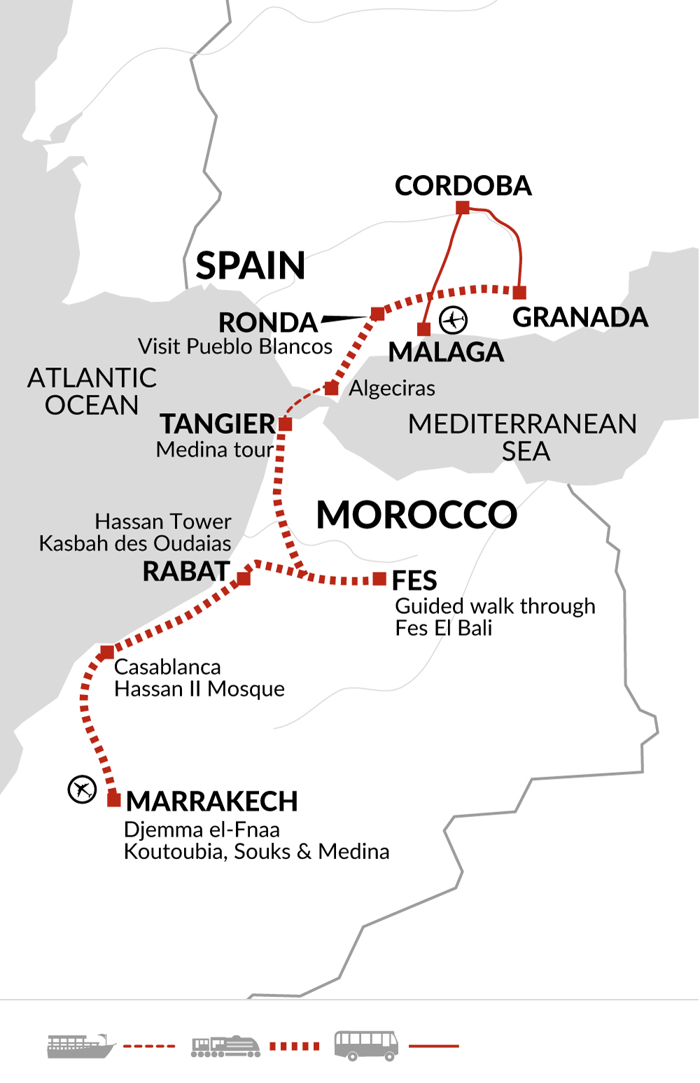 train travel from spain to morocco