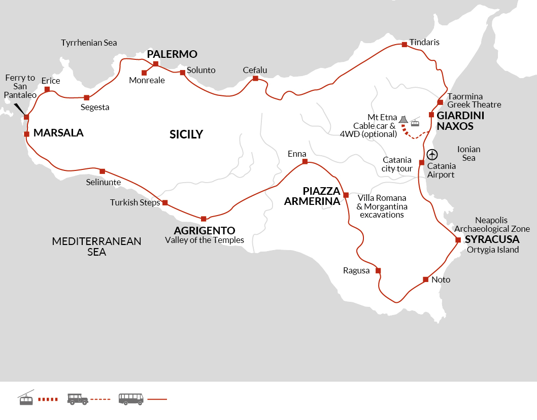 tourhub | Explore! | Ancient Sicily | Tour Map