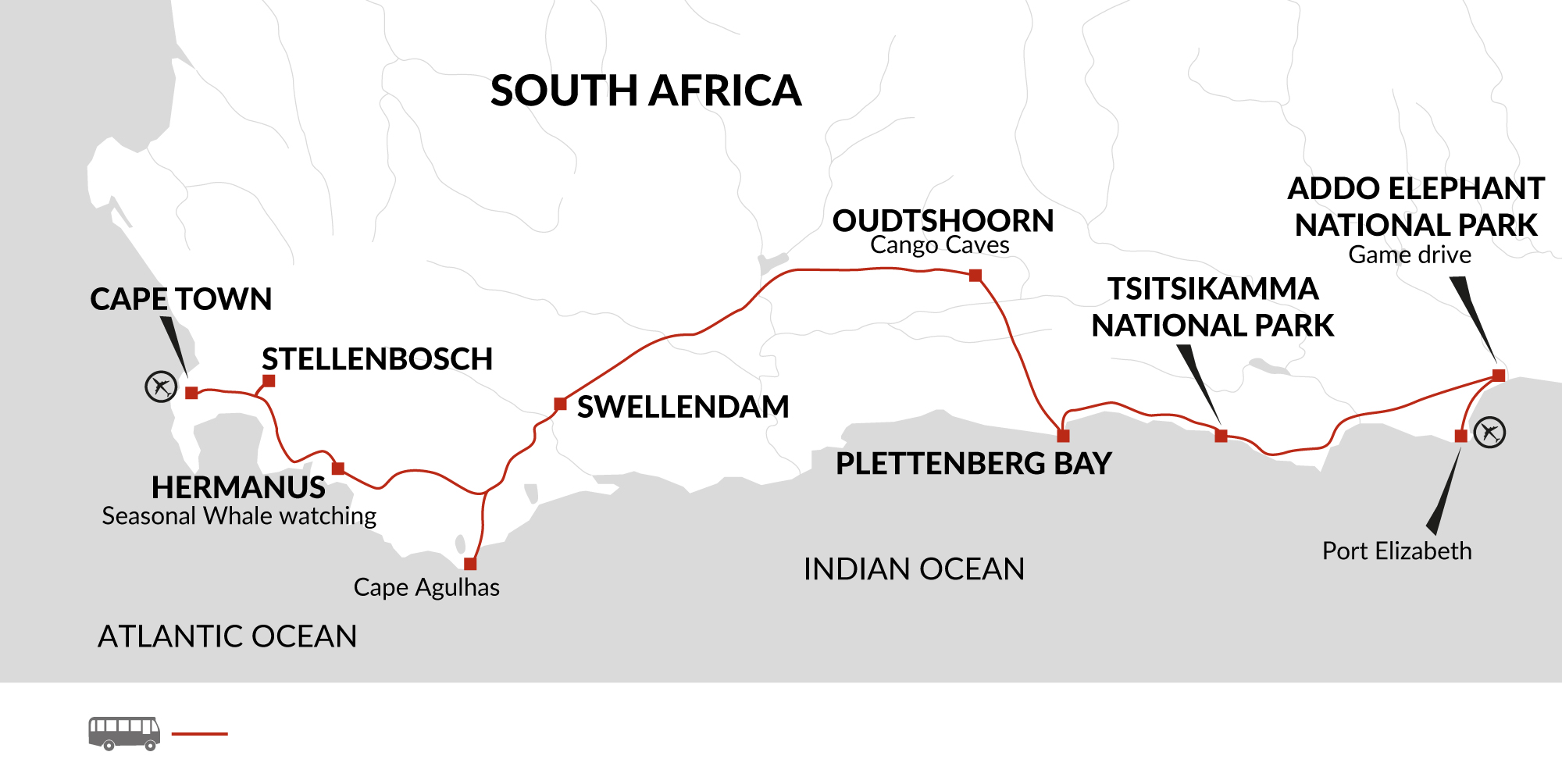 tourhub | Explore! | South Africa's Garden Route | Tour Map