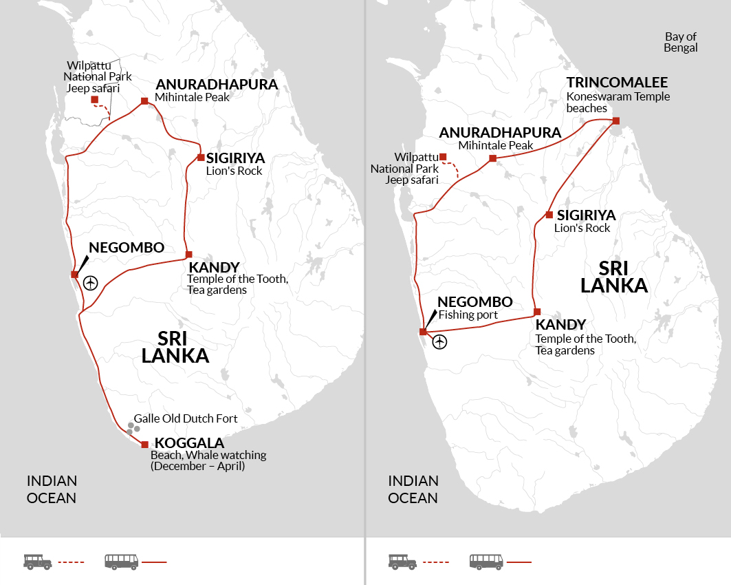 tourhub | Explore! | Highlights of Sri Lanka | Tour Map