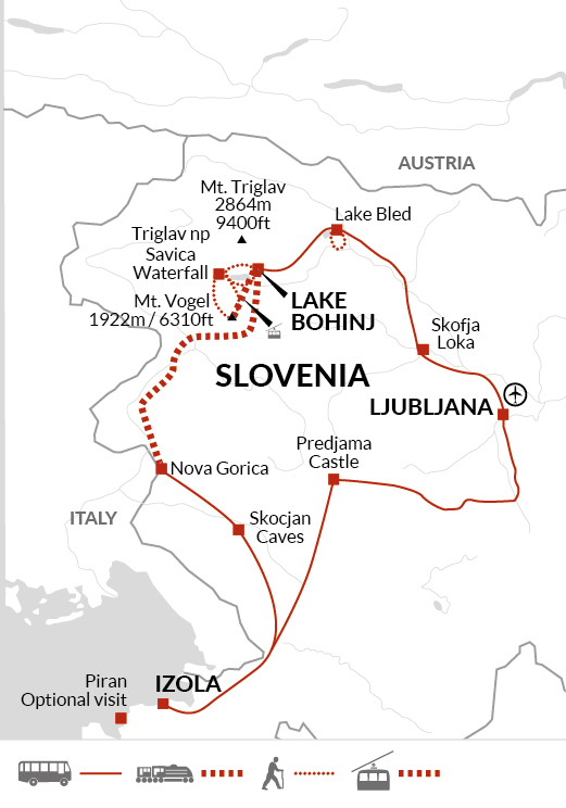 tourhub | Explore! | Alpine Lakes of Slovenia | Tour Map