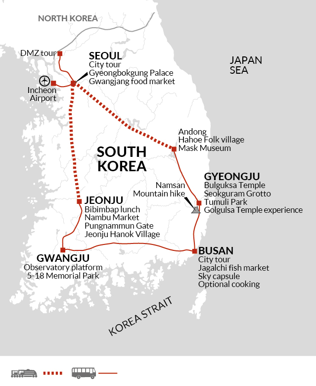 tourhub | Explore! | Discover South Korea | Tour Map