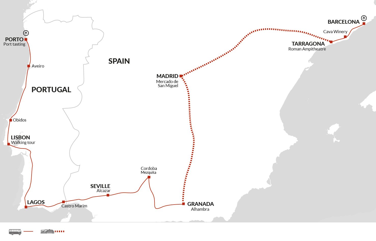 tourhub | Explore! | Spain and Portugal Iberian Explorer | Tour Map