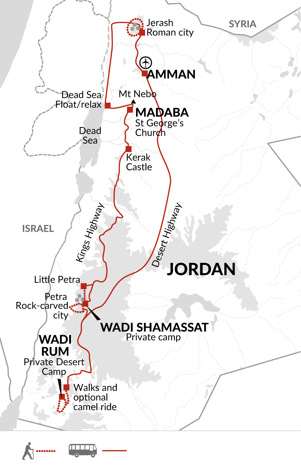 tourhub | Explore! | Walking Jordan's Spice Trails | Tour Map