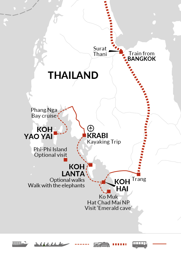 tourhub | Explore! | Thai Island Hopping | Tour Map