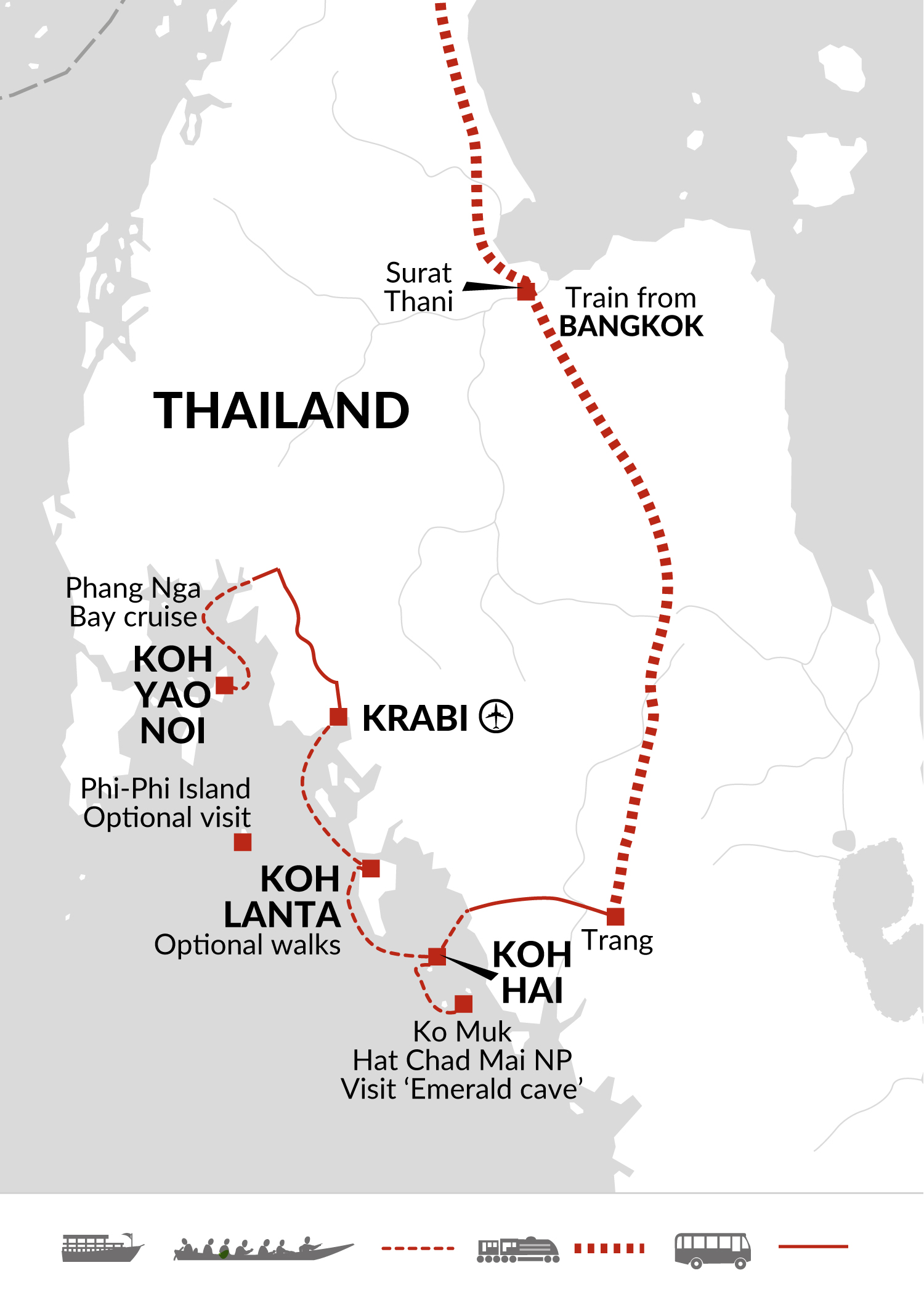 tourhub | Explore! | Thai Island Hopping | Tour Map