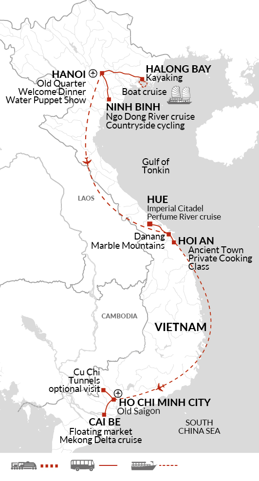 tourhub | Explore! | Upgraded - Discover Vietnam | Tour Map