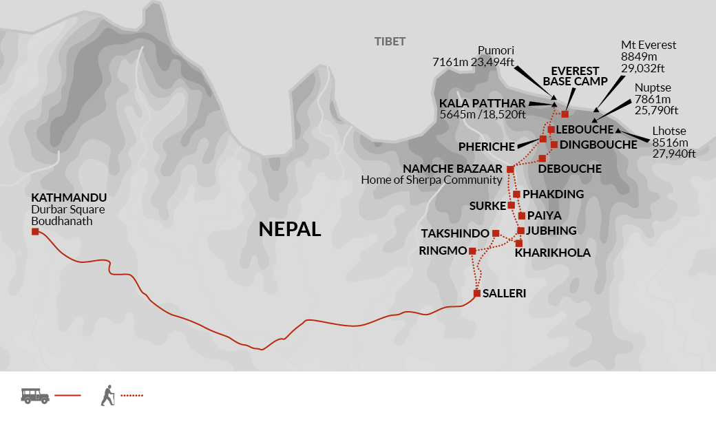 tourhub | Explore! | Everest Base Camp | Tour Map