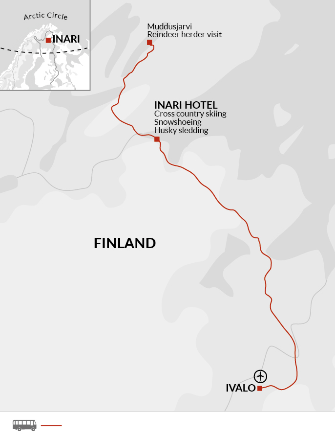 tourhub | Explore! | Finnish Lapland Winter Adventure | Tour Map