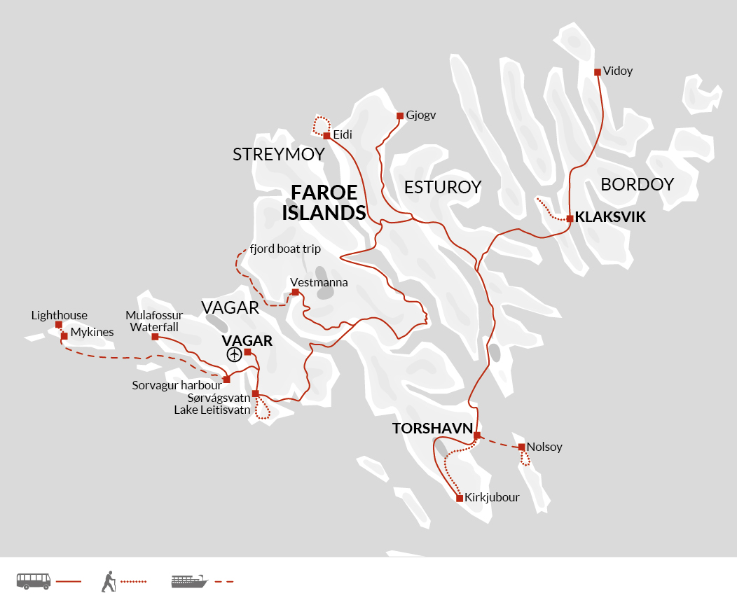 tourhub | Explore! | Walking in the Faroe Islands | Tour Map