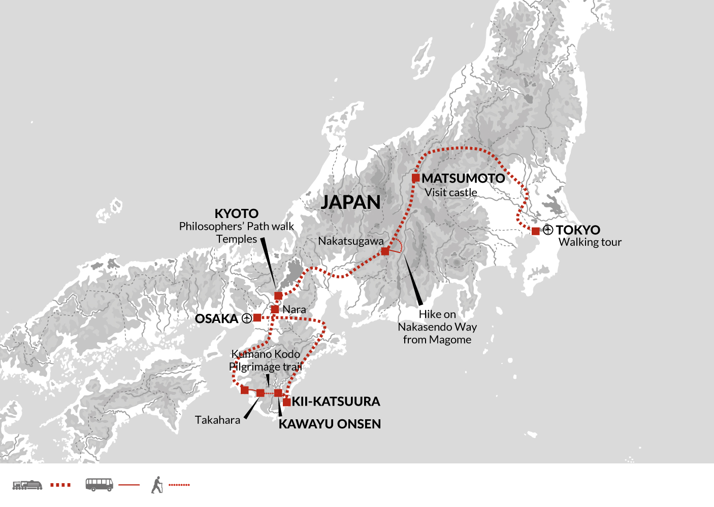 tourhub | Explore! | Walk Japan - Kumano Kodo Trail | Tour Map