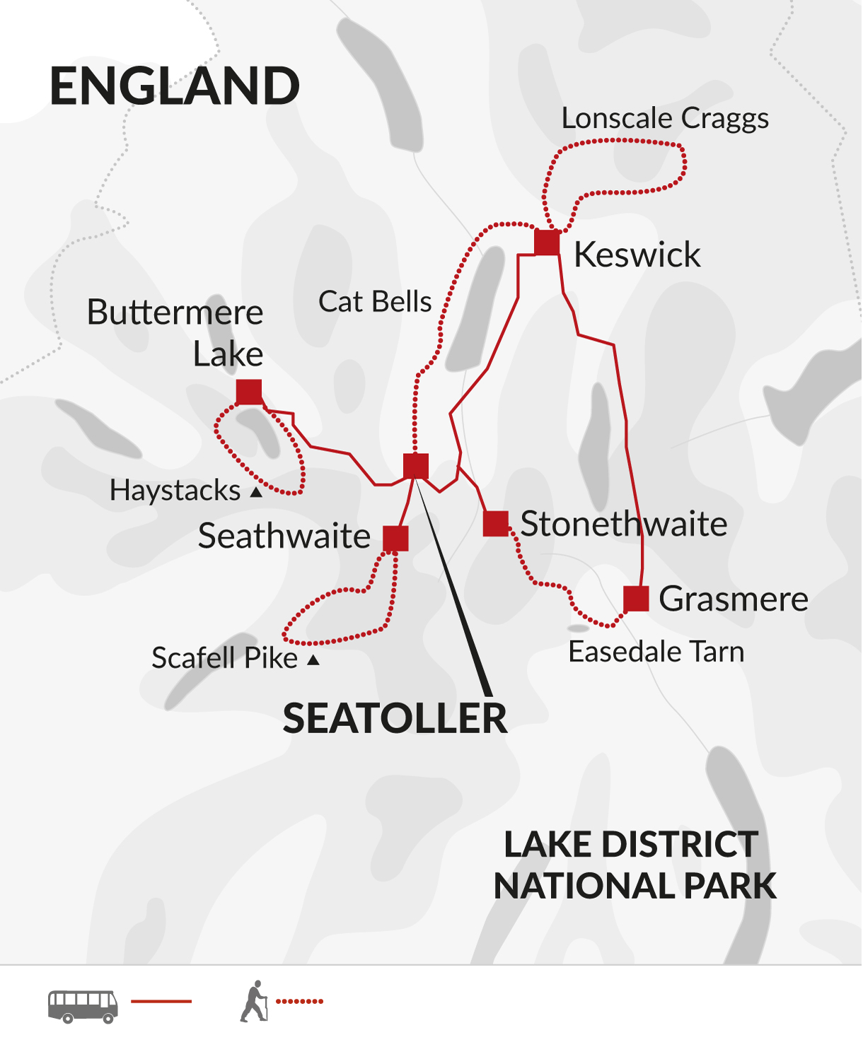 tourhub | Explore! | Walk the Lake District | Tour Map