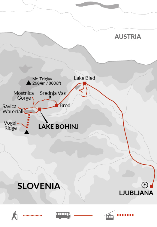 tourhub | Explore! | Walking in Slovenia | Tour Map