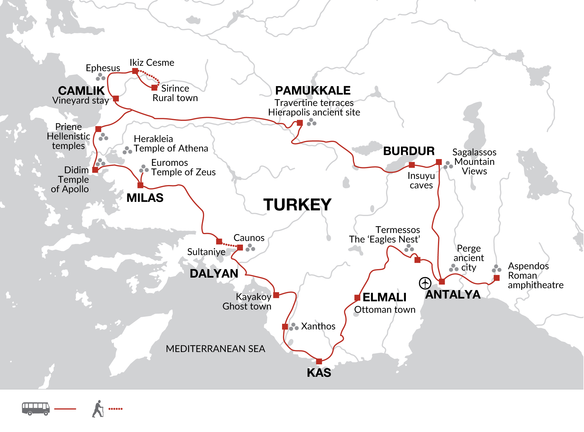 tourhub | Explore! | Highlights and hidden gems of Western Turkey | Tour Map