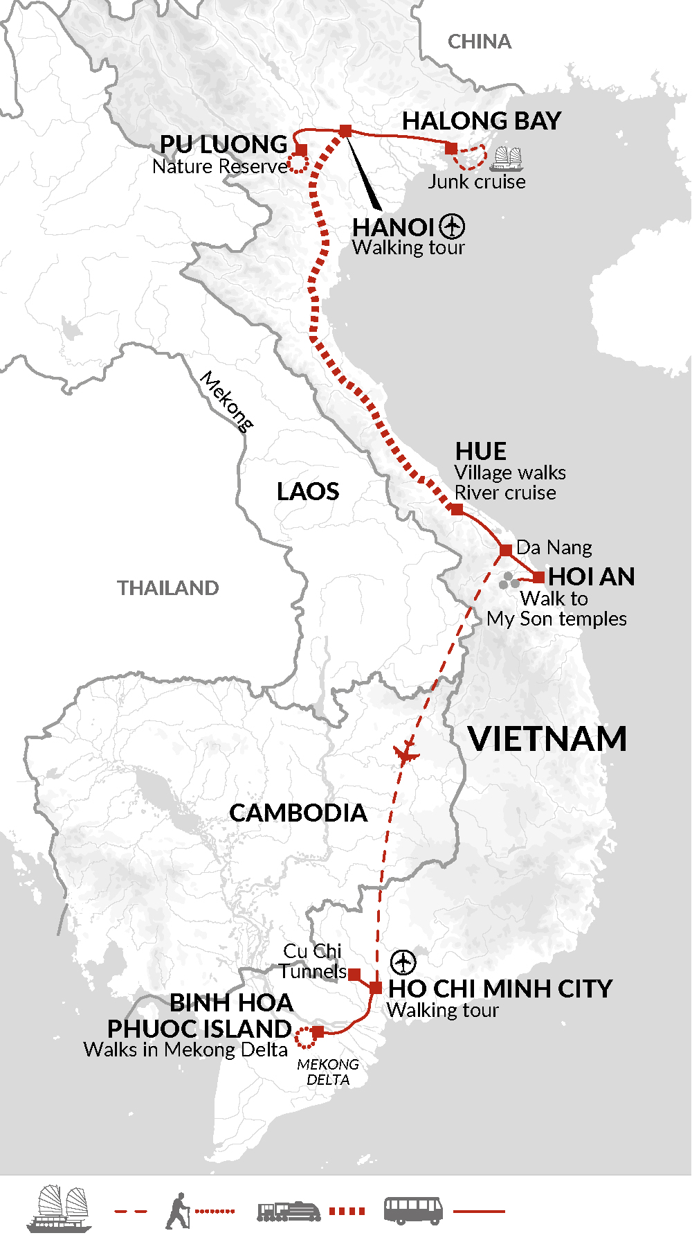 tourhub | Explore! | Walking in Vietnam | Tour Map