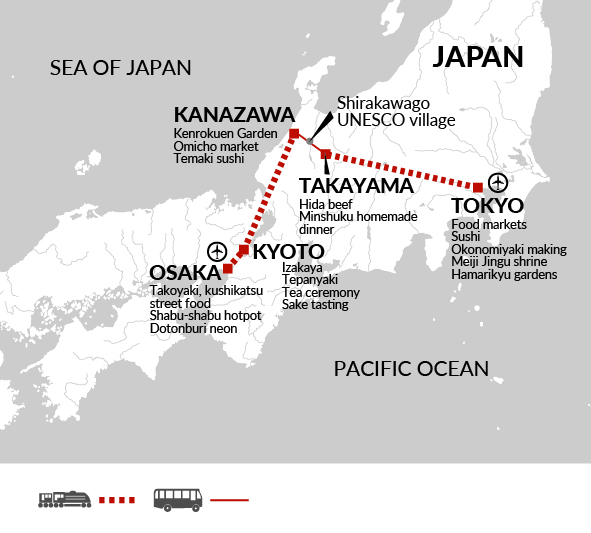 tourhub | Explore! | Japan Food Adventure | Tour Map