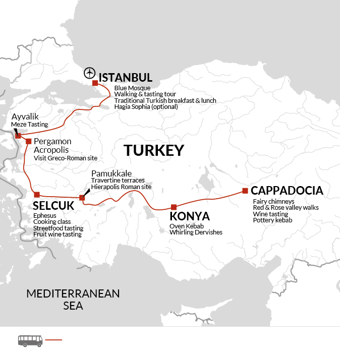 tourhub | Explore! | Turkey Food Adventure | Tour Map